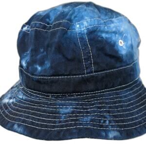 HeadShot Bucket Hat Blue XL Tie Dye Contrast Stitching Cotton Sun Summer Hat